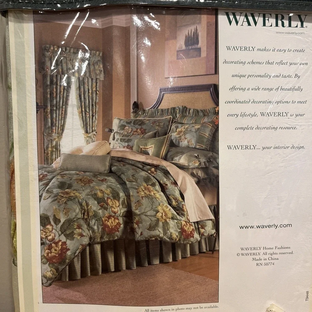 Waverly Laurel Springs Dark Must Standard Pillow‎ Sham Blue Floral Comforter